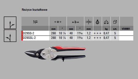 ERDI BESSEY Nożyce kształtowe D29SS-2