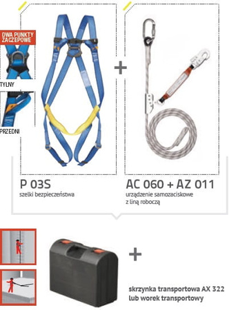 ZESTAW BASIC PRO 3S 3S/15 + dł. liny roboczej 15 m PROTEKT