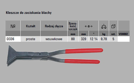 BESSEY Kleszcze do zaciskania blachy D336