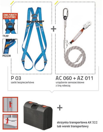 ZESTAW BASIC PRO 3 3/05 + dł. liny roboczej 5 m PROTEKT