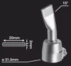 Leister Dysza szczelinowa 20 mm, wygięta 15°, (wlot Ø32 mm) – 107.123