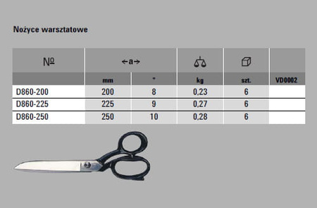 ERDI BESSEY Nożyce warsztatowe D860-250